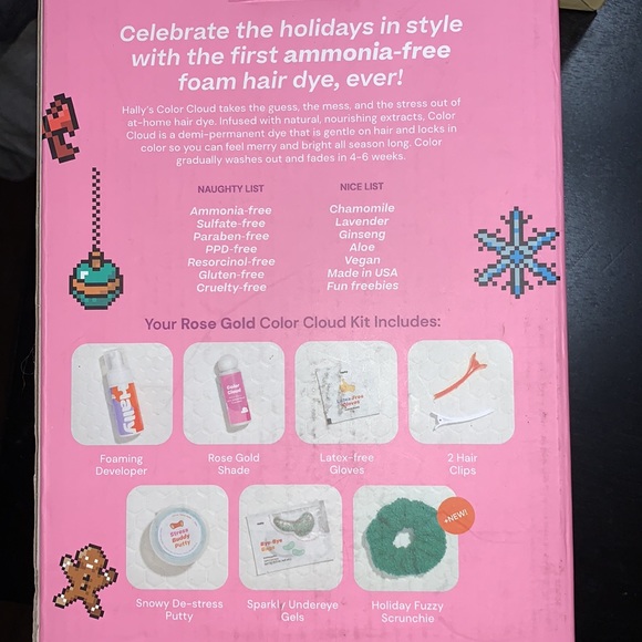 New In Box HALLY COLOR CLOUD DEMI-PERMANENT FOAMING HAIR DYE KIT ROAE GOLD - Picture 3 of 5